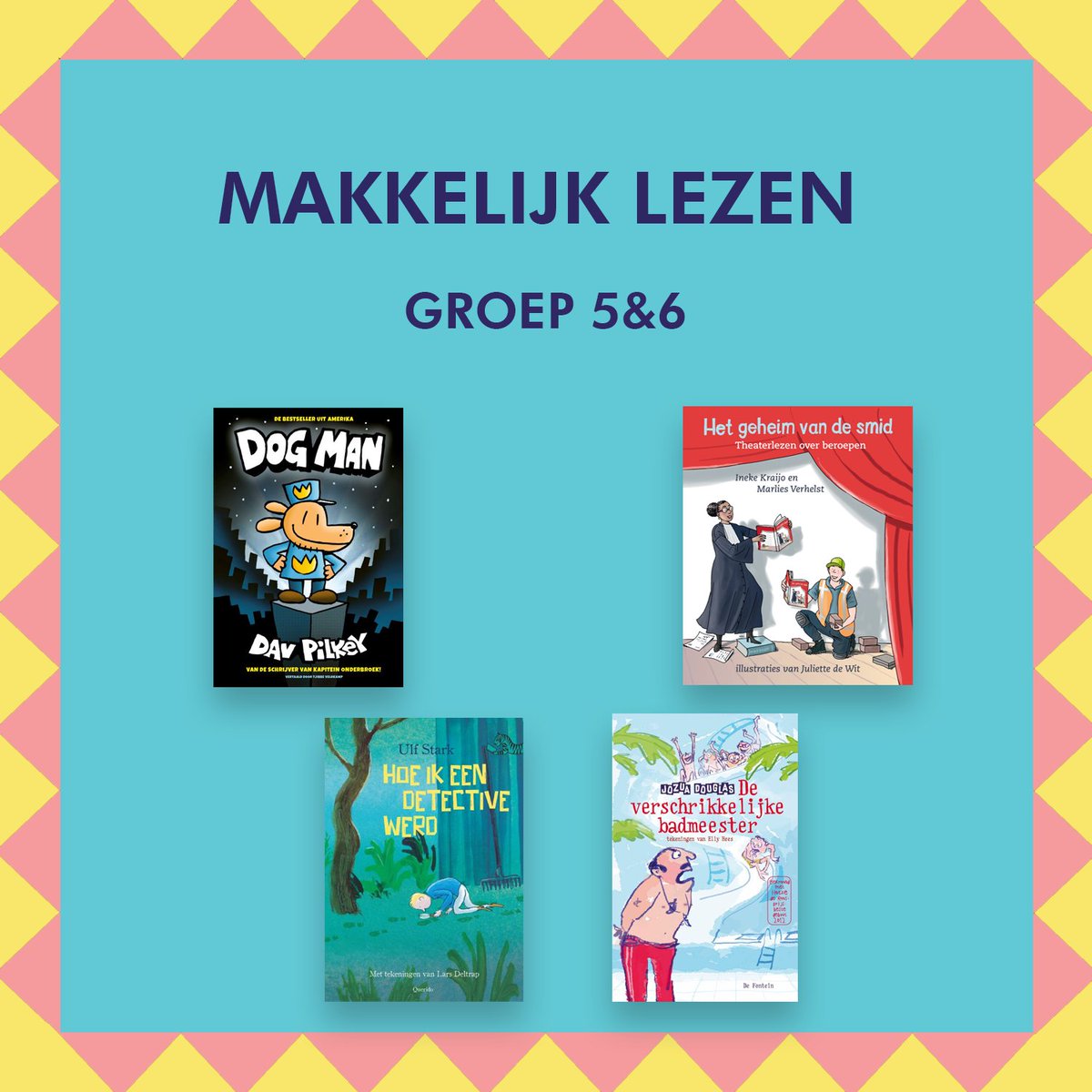 KBweek's tweet photo. Heb je moeite met lezen of vind je lezen niet leuk? Probeer deze boeken eens uit! Ze zijn net iets makkelijker, hebben leuke plaatjes of je kan het als doeboek gebruiken!
Deze 8 titels passen ook helemaal in het thema van de Kinderboekenweek: #Wordenwatjewil! https://t.co/GcUtZY8QRN