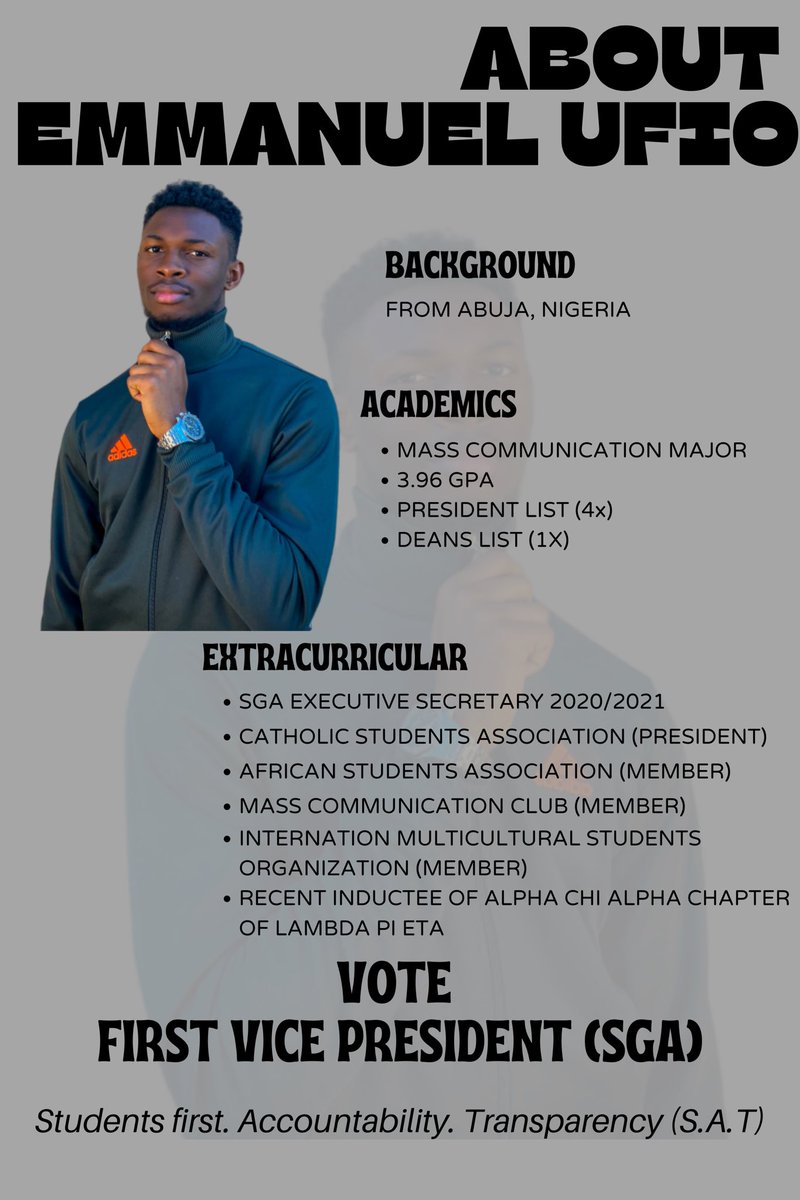 Get to know your 1st Vice Presidential candidate well. It’s a good day to be a student of an HBCU 💜💛 If you want your full HBCU experience, then vote Emmanuel. 
#Studentfirst #SAT #Accountability 
#Alcorn21 #Alcorn22 #Alcorn23 #Alcorn24 #Alcorn #transparency