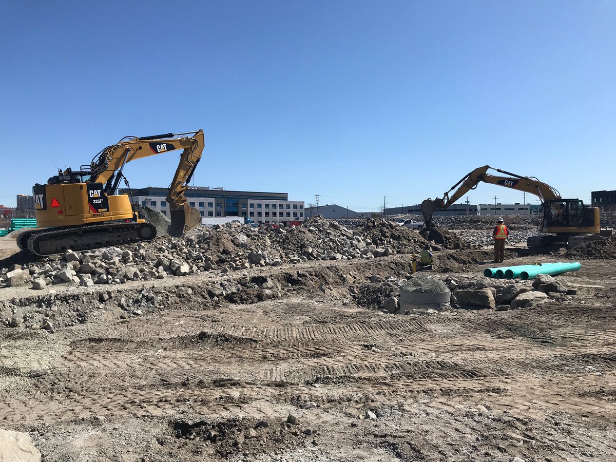 DesignPointEng's tweet image. Now that the sun is out, so are we! Pipe work has started for a new commercial building in Bayers Lake.