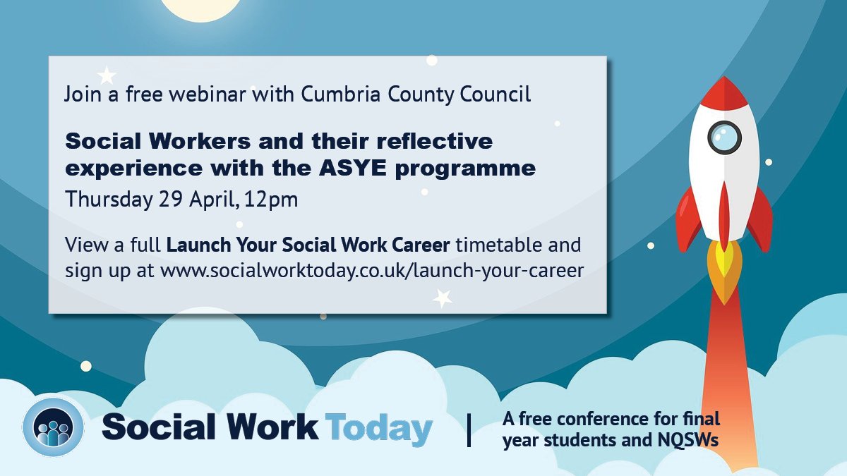 Social Work Today (@socworktoday) on Twitter photo The ASYE team will outline the recruitment process and explain how the ASYE programme is delivered in Cumbria. Listen to interviews on the 29th April with social workers reflecting on their experiences of the Social Work Academy and ASYE programme. <a href="/CumbriaCC/">Cumbria County Council</a> <a href="/SWLancs/">Lancaster SocialWork</a> The ASYE team will outline the recruitment process and explain how the ASYE programme is delivered in Cumbria. Listen to interviews on the 29th April with social workers reflecting on their experiences of the Social Work Academy and ASYE programme. <a href="/CumbriaCC/">Cumbria County Council</a> <a href="/SWLancs/">Lancaster SocialWork</a>