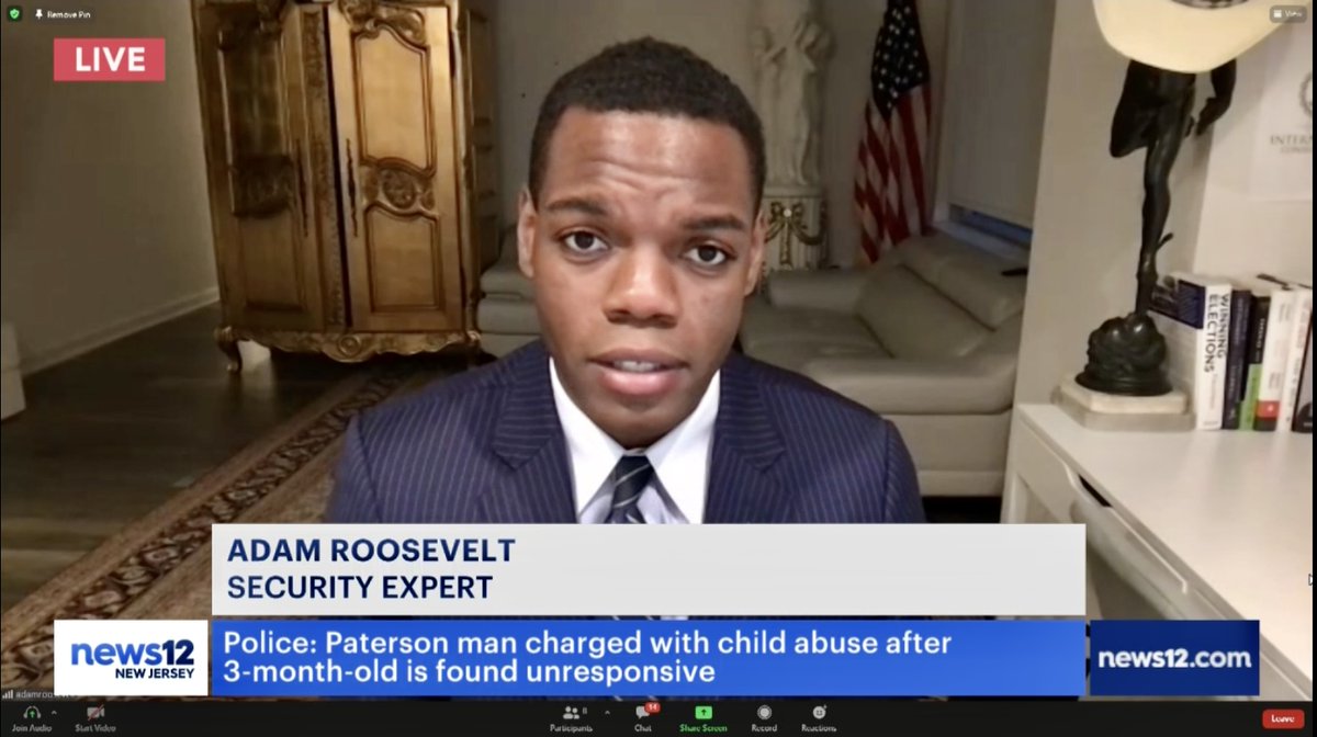 contactsmedia's tweet photo. The George Floyd verdict led to a series of interviews for intelligence expert &amp; CEO of worldwide #securityfirm AR International Consulting @arooseveltintl, who was featured in 2 segments on @News12NJ.

Special thanks to @ivycharmatz &amp; anchors @kurtsiegelin &amp; @roxanneevans12. https://t.co/Lzgi9wknKc