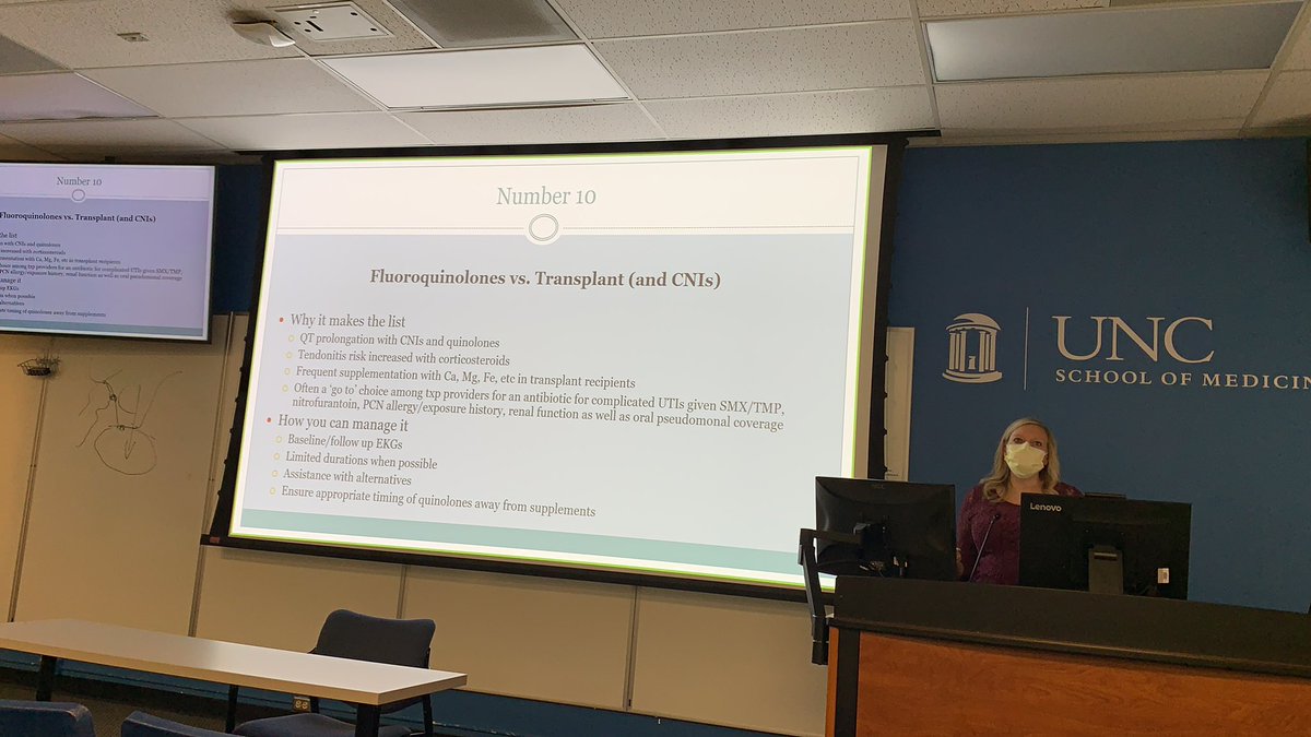  @cdoligalski presents top 10 of drug-drug interactions in  #TxIDNumber 10: fluoroquinolones