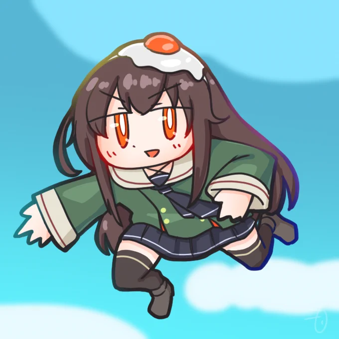 #なとあーと 
たまご乗ってるのすき 