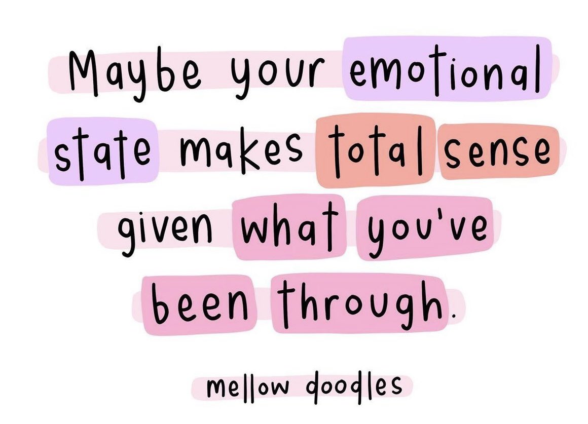 Going through any sort of trauma will cause a response of some kind - sometimes immediately but quite often further down the line. Experiencing that response doesn’t make you broken. It makes you human 💚
