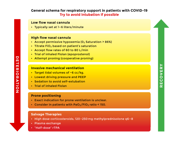 General Scheme For respiratory supporttry to avoid intubation if possible