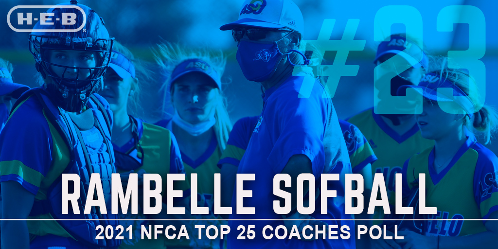 Angelo State is back in the NFCA Top 25 as the Rambelles come in at No. 23 after their performances against Texas A&amp;M International and Texas A&amp;M-Kingsville! #RamFam