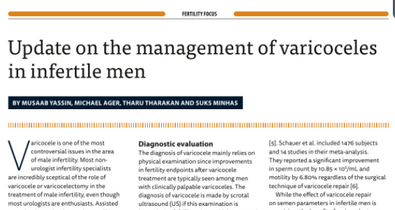 Uro_News's tweet photo. Musaab Yassin, Michael Ager, Tharu Tharakan and Suks Minhas provide an update on the management of varicoceles in infertile men. Read their report here > https://t.co/132GQ5rgH0
#fertilityfocus https://t.co/j1rFbnE8jC