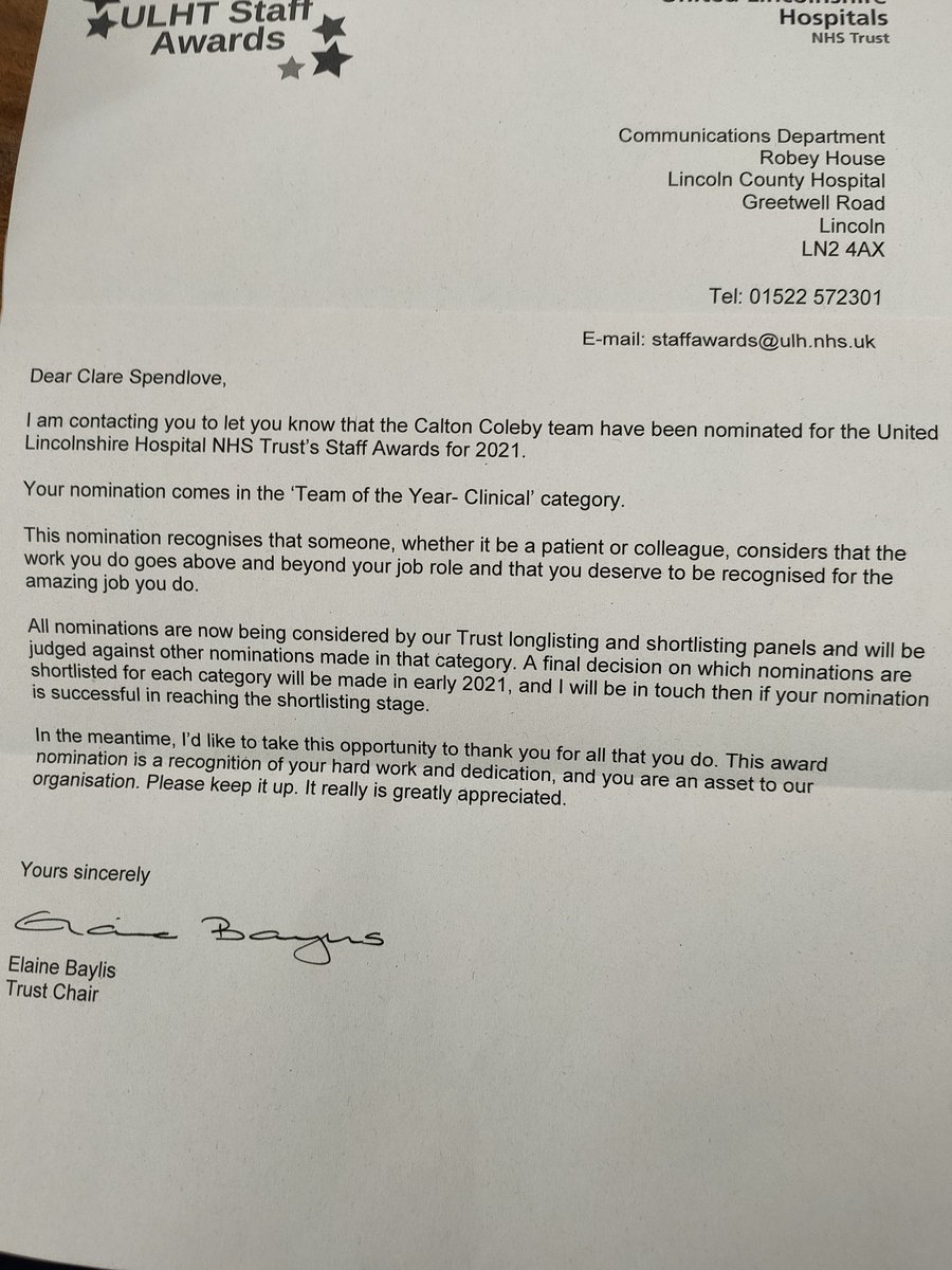 Navenby ward Team (@colebyward) on Twitter photo Carlton Coleby today received their second ULHT staff awards nomination for 'team of the year' clinical catagory. ๐๐Well done team ๐คฉ <a href="/ULHTMedicine/">ULHT Team Medicine</a> Carlton Coleby today received their second ULHT staff awards nomination for 'team of the year' clinical catagory. ๐๐Well done team ๐คฉ <a href="/ULHTMedicine/">ULHT Team Medicine</a>
