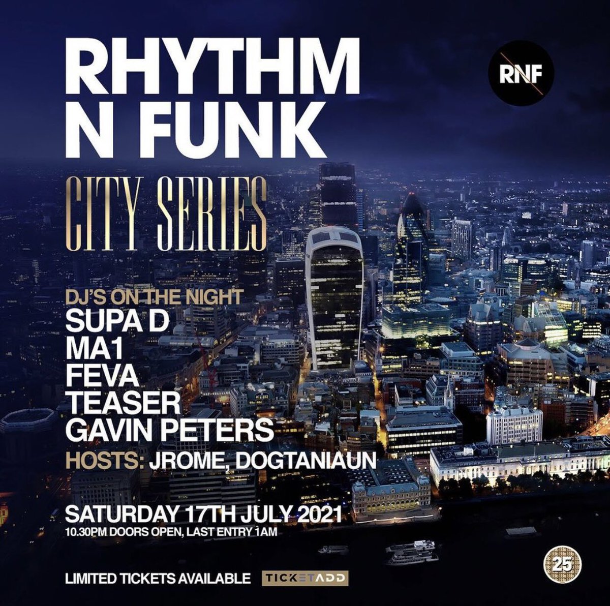 Last 16 £12.50 tickets here for our next club night July 17th 🎵

ticketadd.com/e/191/rhythm-n…

<a href="/djma1/">MA1</a> <a href="/djGavinPeters/">Gavin Peters</a> <a href="/unclefeva/">Dj Feva</a> <a href="/Teaserdj/">Teaserdj</a> <a href="/DJSUPAD/">DJ SUPA D</a> <a href="/jromePR/">J'ROME</a> <a href="/dogtaniaun/">Dogtaniaun</a>