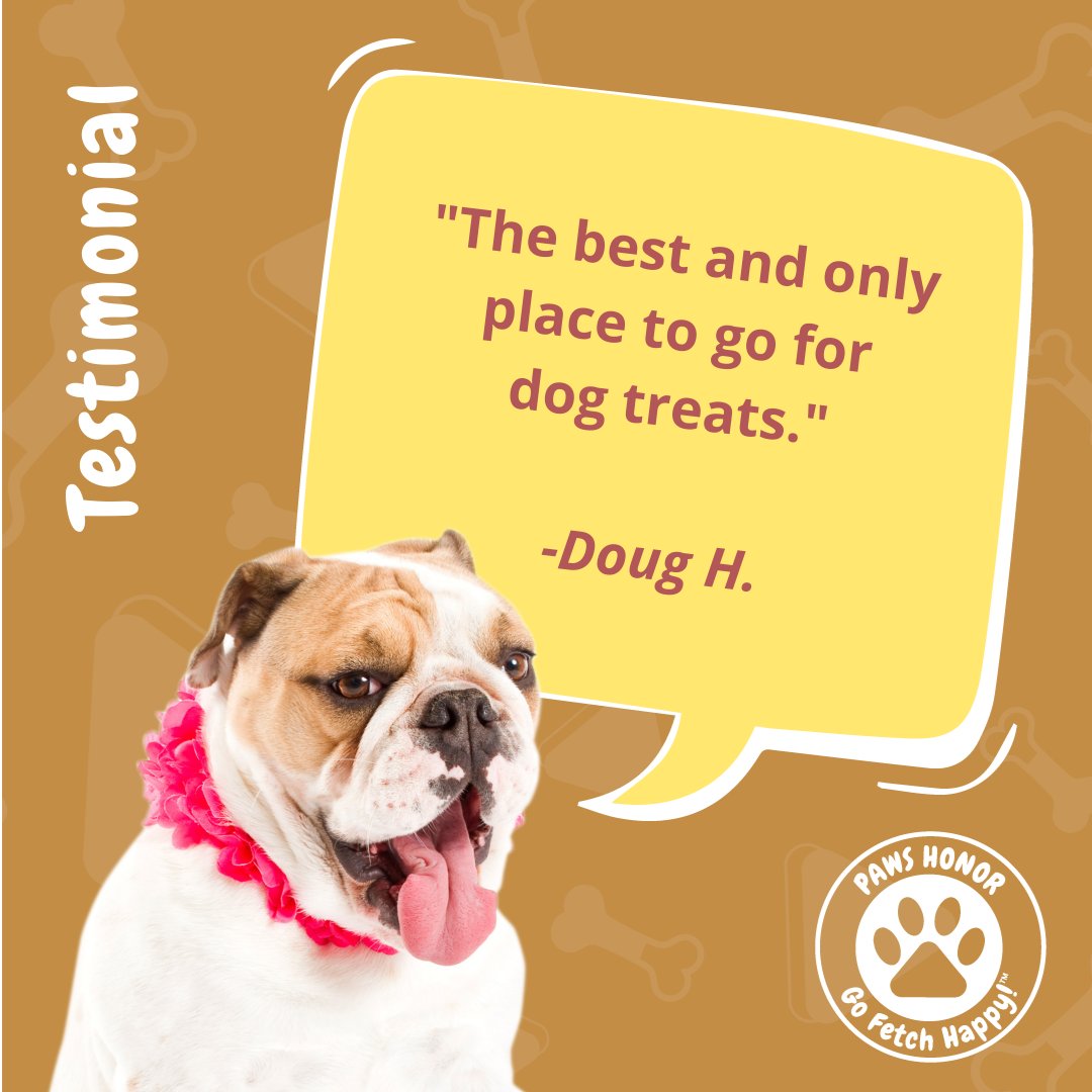 FetchDogTreats's tweet image. We take the time to source natural and safe ingredients in USA to give you more peace of mind when you treat your dog. Thanks Doug H.!

#GoFetchHappy #fetchDogTreats #BulldogsAreBeautifulDay #DogTreats #SafeForDog #NaturalDogTreats #USAMade #HappyDog #HappyDoggo #DogsofInstagram