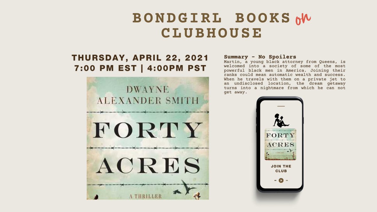 BondGirlBooks's tweet image. This goes down TOMORROW on CLUBHOUSE.  You really do not want to miss it.  
If you need a Clubhouse invite, send us a note at BondGirlBooks.com or through messenger.   #whenkeepingitrealgoeswrong #BlackExcellence #Slavery #RaceRelations #READThisNow