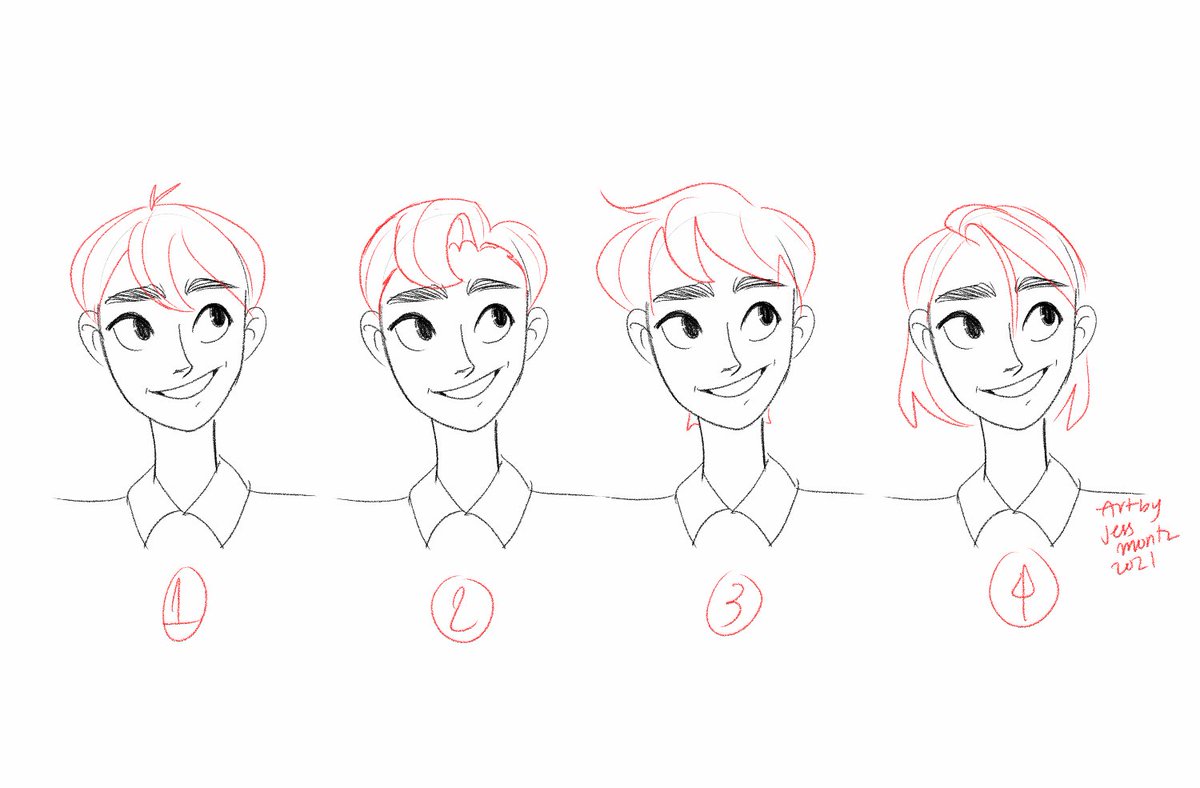 dunno if u still remember the hair thing i did but i made another sketch for the first two hair styles + compilation so far ? 