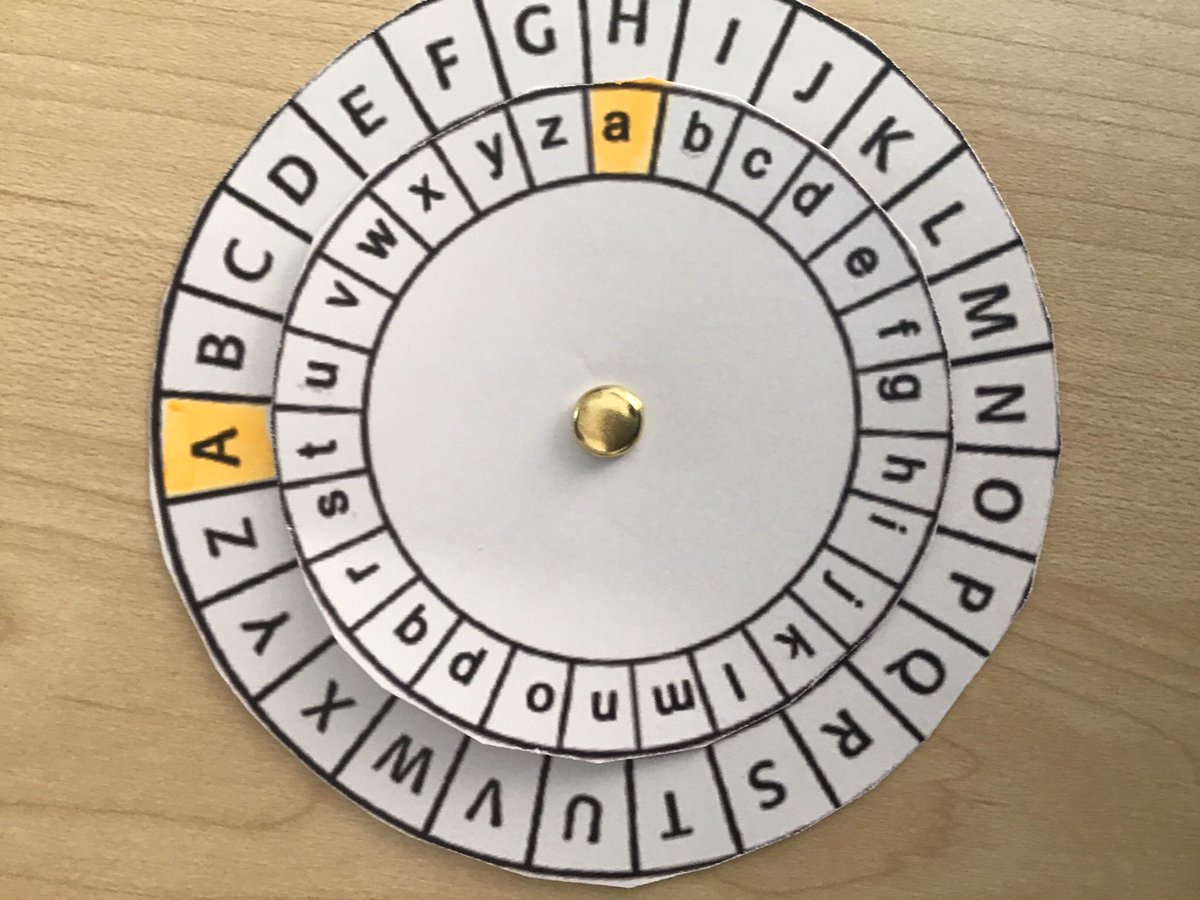 KHPcomputing's tweet image. This week in computing lessons we have been using a Caesar cipher to encrypt messages. The pupils have created some excellent decoder wheels.