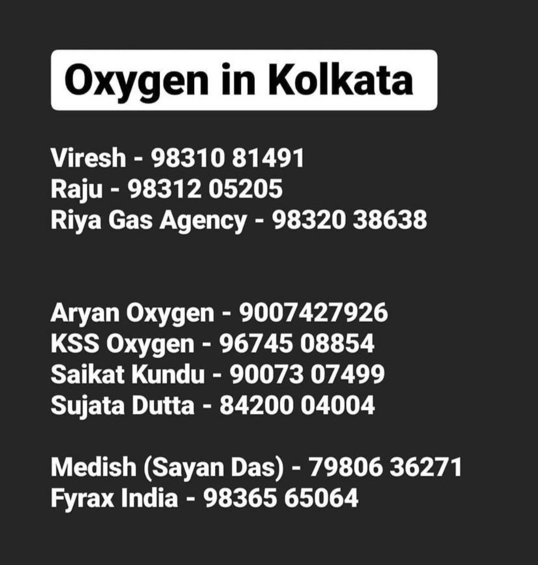for oxygen supply  #KolkataCovidCare