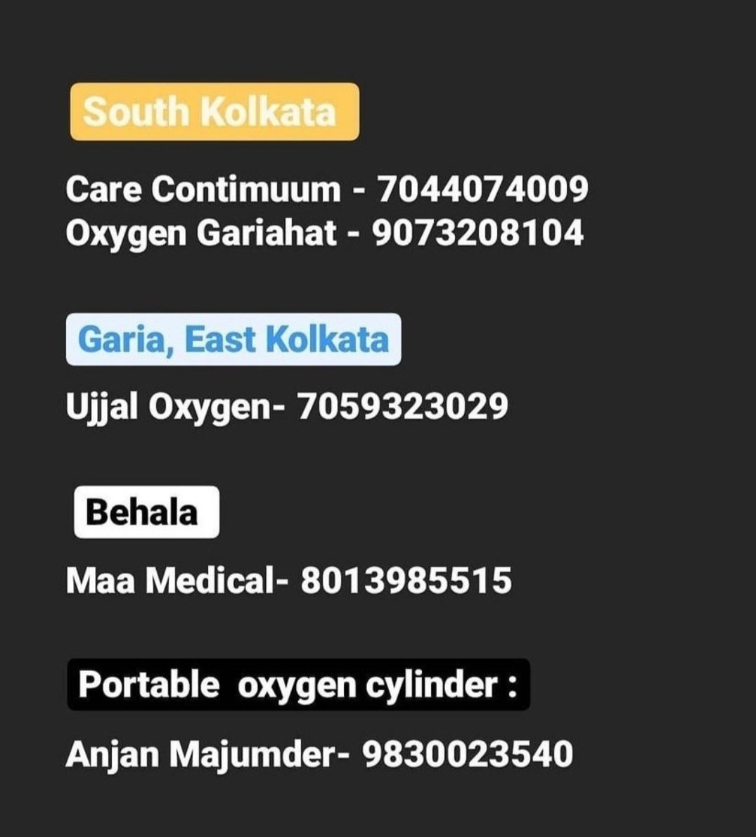 for oxygen supply  #KolkataCovidCare