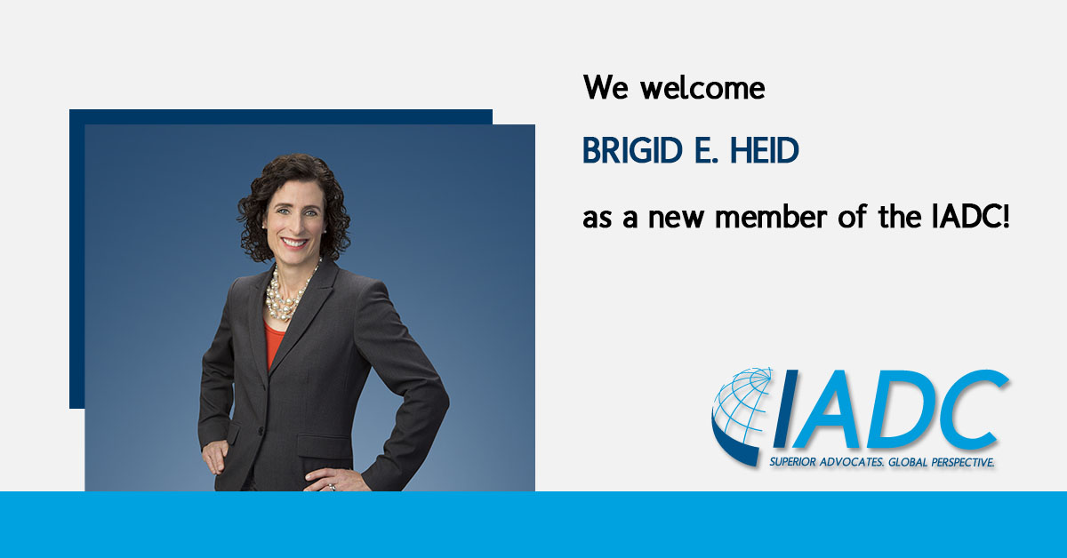 Please welcome Brigid E. Heid of <a href="/eastmansmith/">Eastman & Smith Ltd.</a> in Columbus, Ohio USA as a new member of the IADC! #newmember
