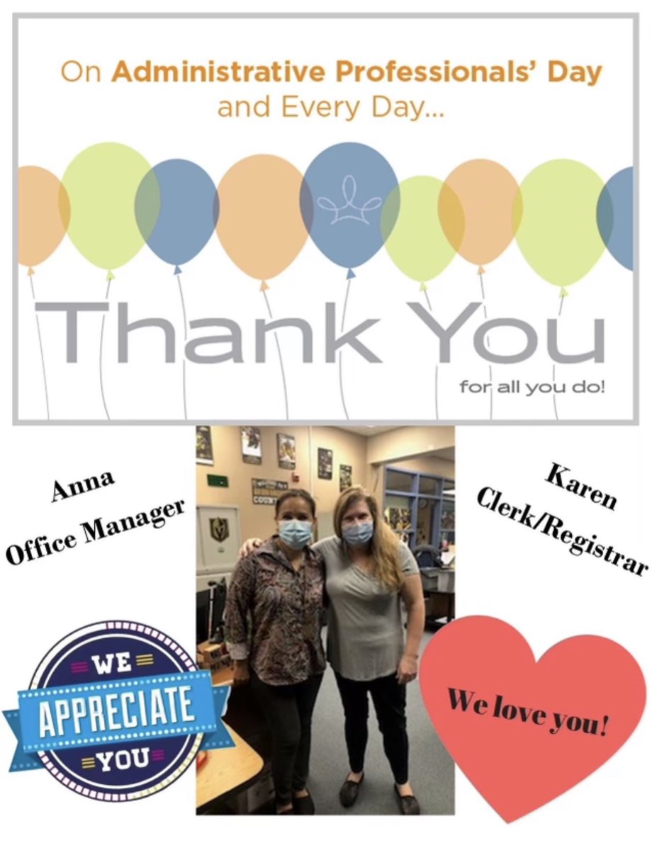 You aren’t going to find two harder working ladies in <a href="/ClarkCountySch/">CCSD</a> They make us smile, laugh and occasionally keep us in check if need be We love you and appreciate you! Happy Administrative Professionals’ Day, Karen and Anna! #AdministrativeProfessionalsDay <a href="/anderjnccsd/">Jeannine Anderson</a> #ccsd