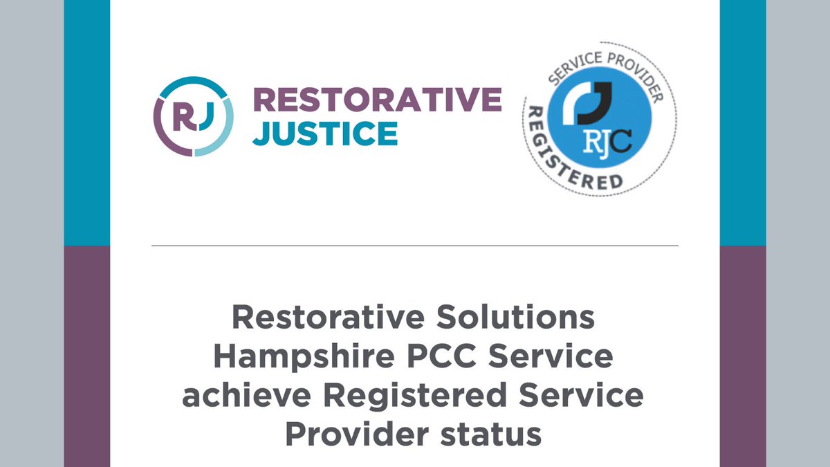 RestorativeSol1's tweet photo. We are pleased to announce @rj_hampshire has achieved Registered Service Provider status!
Holding this status demonstrates RJ Hampshire's commitment to delivering high-quality #restorativepractice.
#RJHampshire #RestorativeSolutions #restorativejustice #restorativeapproaches https://t.co/KsoBCVmCXj