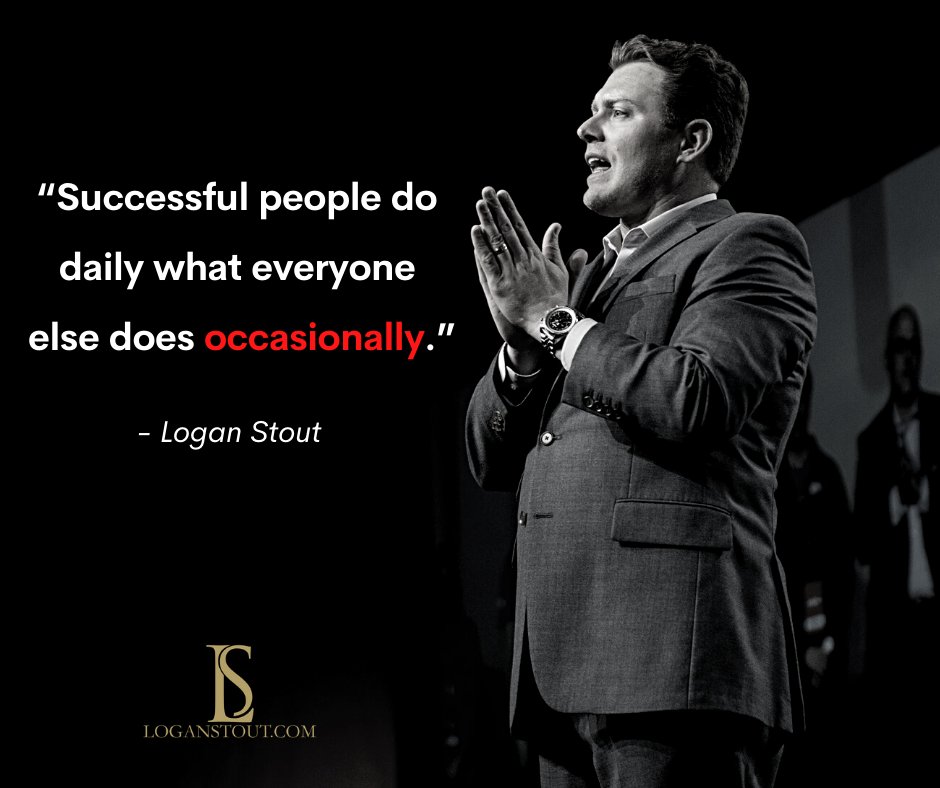 LoganStout's tweet photo. You are a byproduct of your daily routine! What does your routine look like? #Leadership #Successful #StoutAdvice #LoganLive https://t.co/DbhAGs1VEx