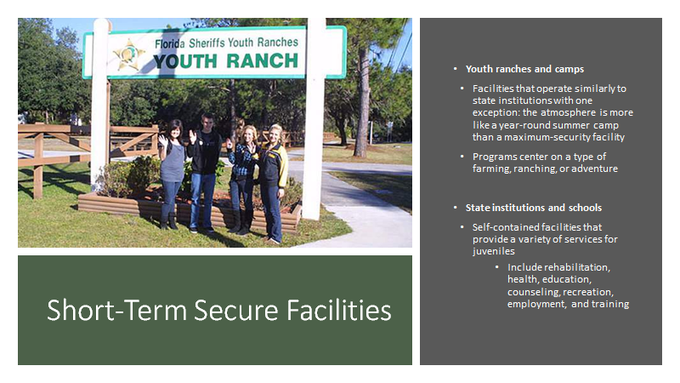 Youth ranches and camps are facilities that operate similarly to state institutions with one exception: The atmosphere is more like a year-round summer camp than a maximum-security facility. #CRJ107  #MoraineValley  #JVsLockedUp