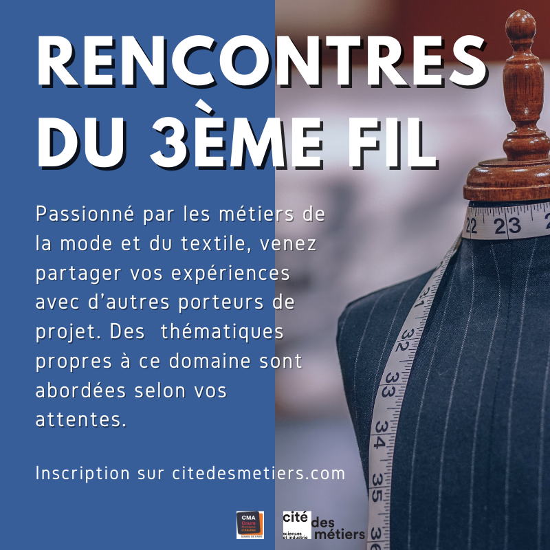 CDMParis19's tweet photo. 👘💻Dans le cadre de "Textile et Numérique" organisé par @CarrNum, participez à ce club sur le développement de nouvelles méthodes de production du textile grâce au numérique.
📆https://t.co/EbYhb0C11f
Organisé avec les CMA de la Mairie de Paris
@citedessciences @bibliothequeBSI https://t.co/i6XTVzYDH4