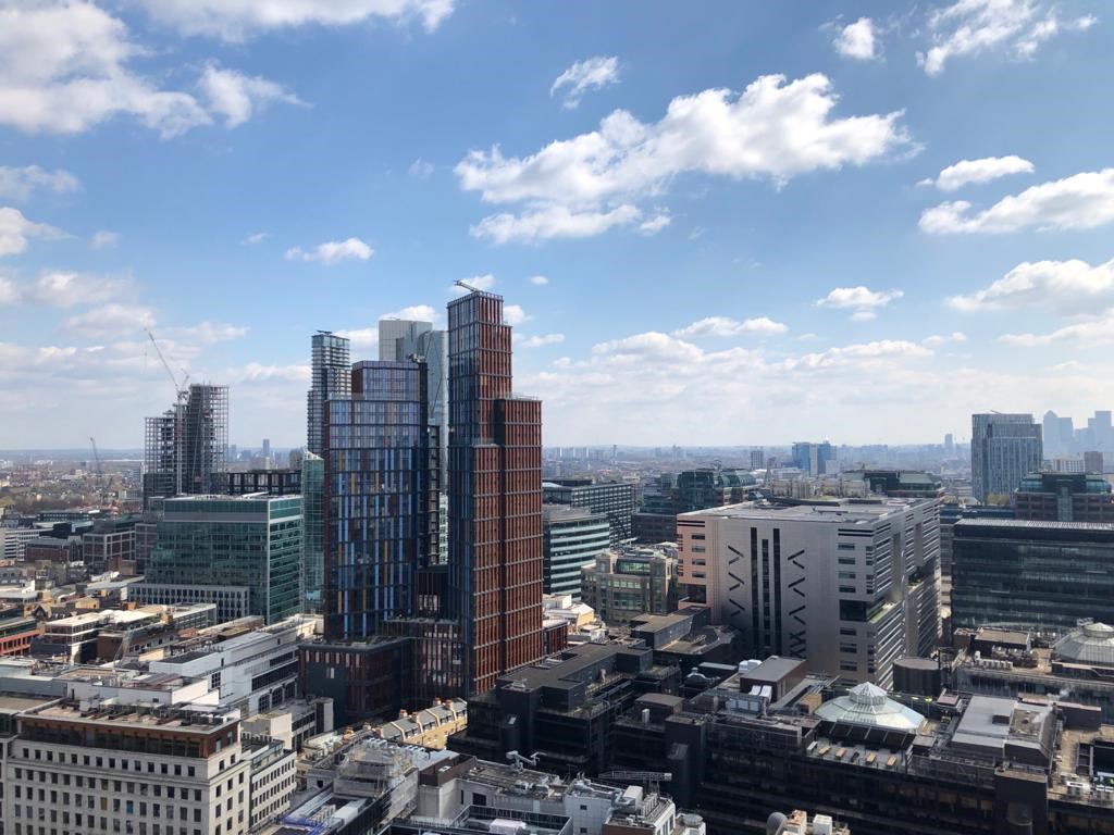 Core_London's tweet photo. A room with a view. This will be the view from the 19th Floor of #20Ropemaker, taken this week from the top of the cranes on site. 
@SkanskaUKplc @MakeArchitects https://t.co/mliut5bUfy