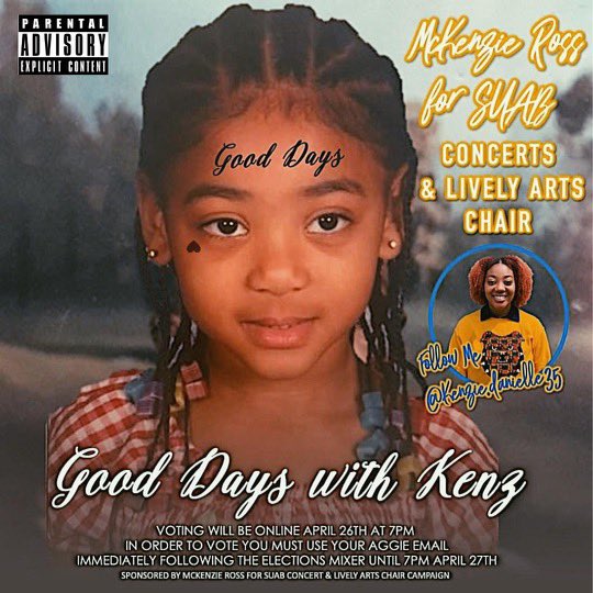 desforeva's tweet image. Hello Aggie Family! My name is McKenzie Ross. I am a Sophomore Public Relations Student from Hickory, North Carolina. I am currently running to be your next SUAB Concerts and Lively Arts Chair for the 2021-2022 school year! 💛
#ncat #ncat21 #ncat22 #ncat23 #ncat24 #GoodDays