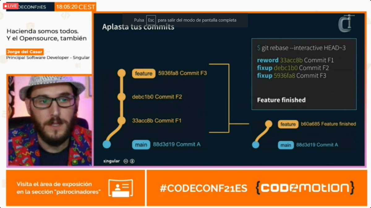 zeroktw's tweet image. Vaya pasada de charla de @JorgeCasar !! Aprendiendo mucho de Git y otro tanto de cómo aportar al OpenSource. Muy interesante! #CODECONF21ES