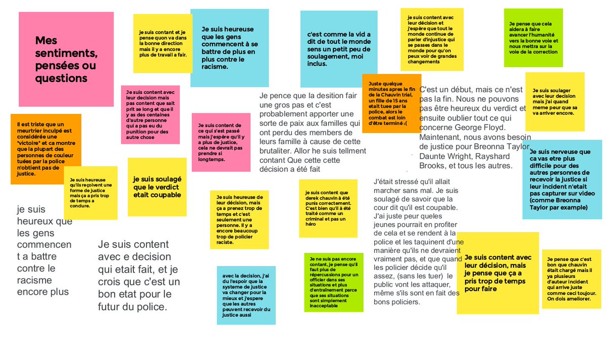 GhooverEdu's tweet photo. Reflection is SO important in the learning process as it inspires insight and personal growth. As me and my grade 9s reflected on yesterday's verdict, it is clear that my students are hopeful and ready to act towards a better future for people of colour in society. #BLM https://t.co/Vqtzsjy2CC