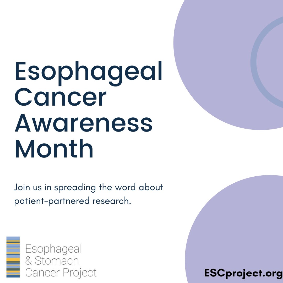 Click 'Count Me In' at ESCproject.org to engage in esophageal cancer research wherever you live in the US and Canada #EsophagealCancerAwareness