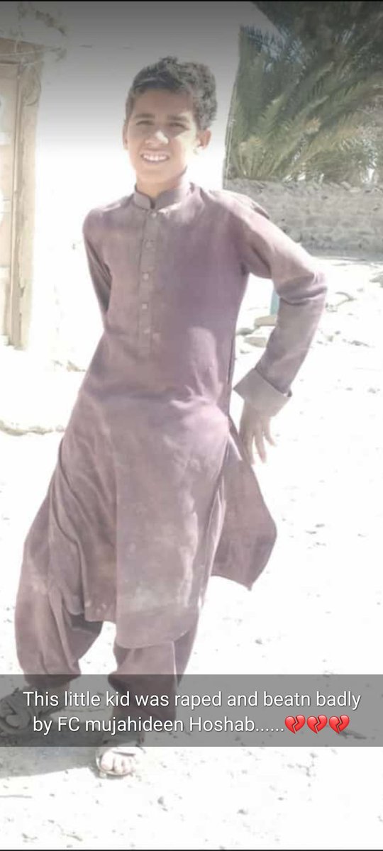 Nawabbaluch's tweet photo. If you can find the culprit of the Panjab motorway case, within 3 days then how can't identify your people in the armed forces. whose only work is to torture bàloch whether it's physically or mentally.
#littleKidRapedByFC
#JusticeForMuradAmeer https://t.co/8kVpYrWw3P