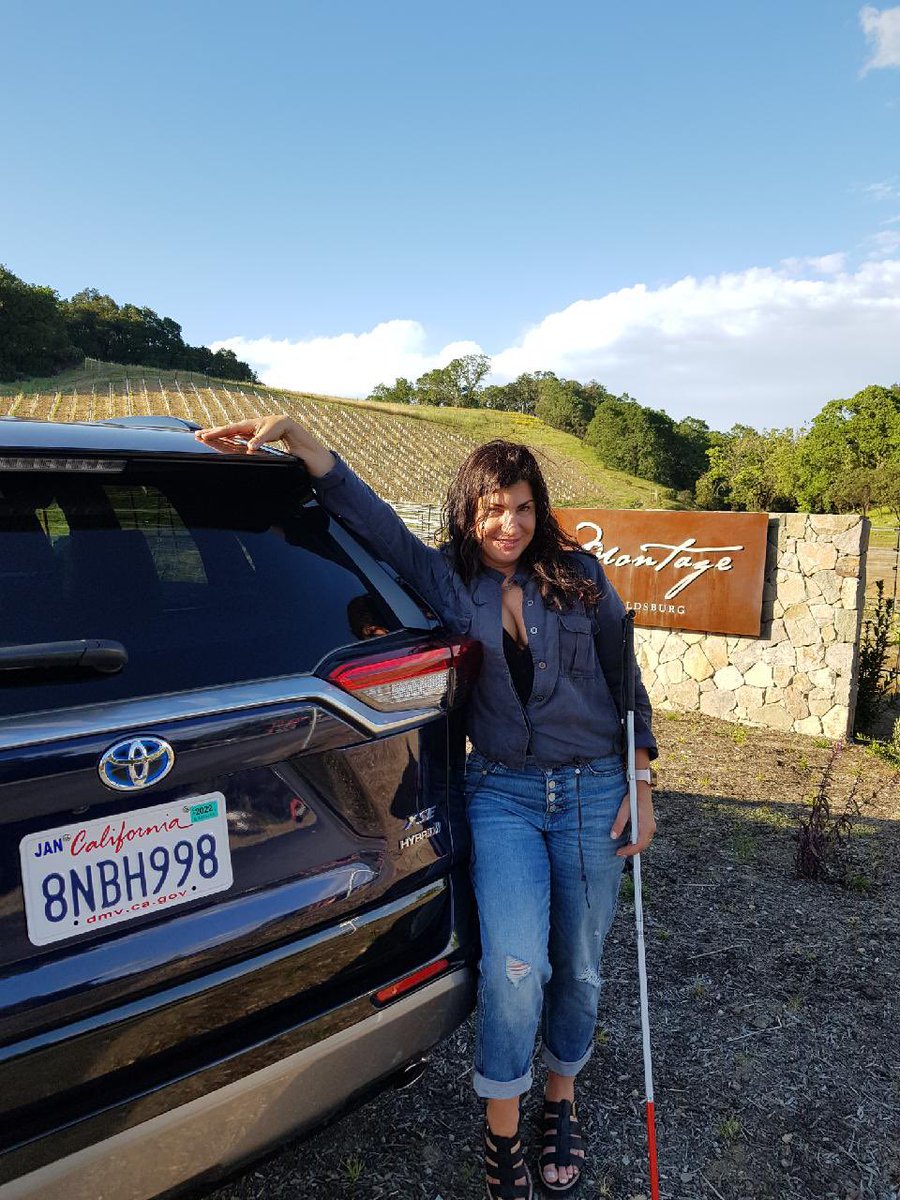 Who says you can’t be blind and sexy?! 😂 
Loving this sexy <a href="/toyotausa/">Terran Benjamin</a> #rav4
#teamtoyota #california  
#blindgirl