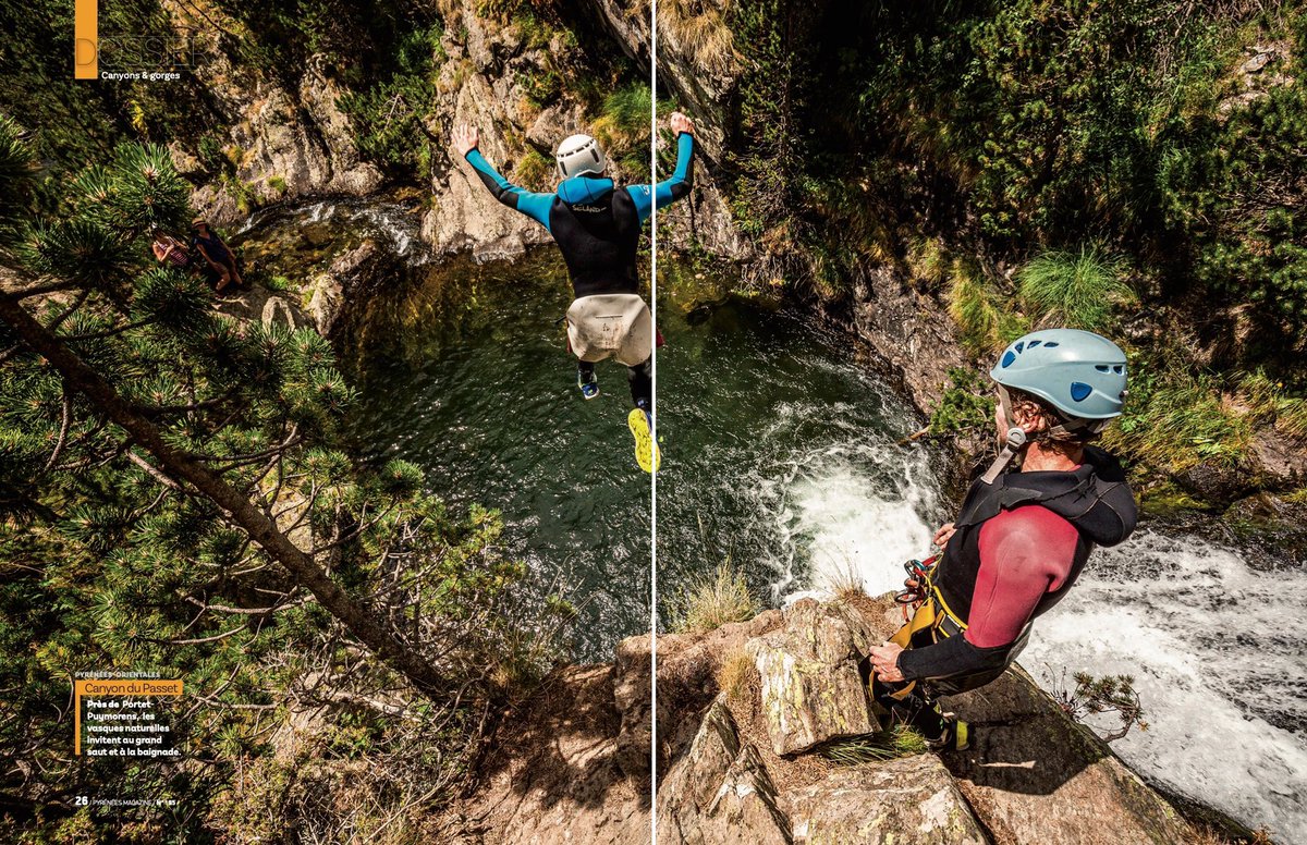 JcMilhet's tweet image. Petit saut rapide dans le Canyon du #Passet, à Porté-Puymorens, le temps d’une double page dans le dernier Pyrénées Magazine...
-
#PyrénéesMagazine 195, actuellement en kiosque.
#Pyrénées #Canyon #Printemps #Cerdagne
Photo #JcMilhet / #HansLucas
