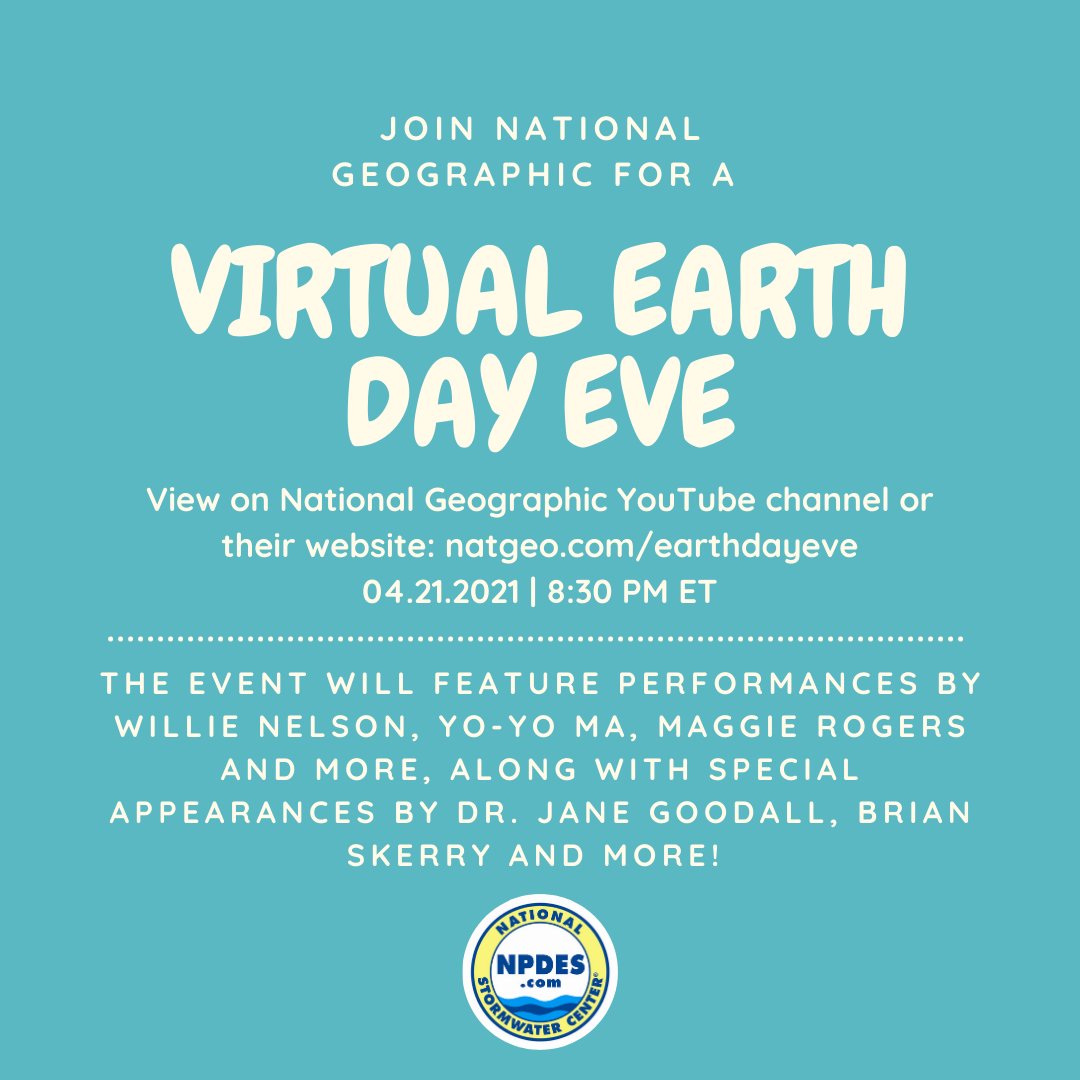 Stormwater2018's tweet photo. Check out this cool Earth Day Eve celebration @NatGeo  is putting on tonight! Hope to see others there tonight. https://t.co/X7uPxUA5Sm