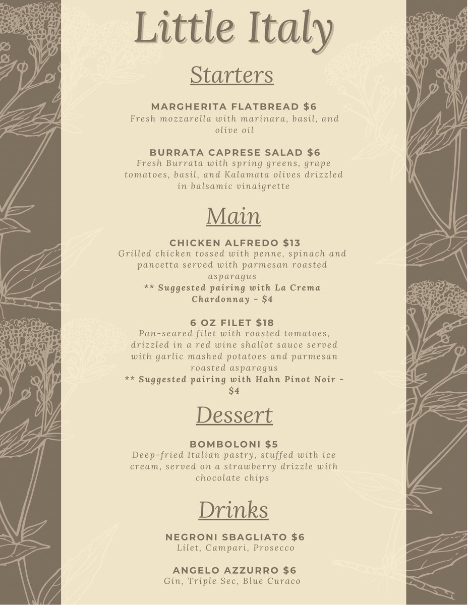 Little Italy is tonight. Make reservations before it’s too late! 
depts.ttu.edu/hs/hrm/skyview…