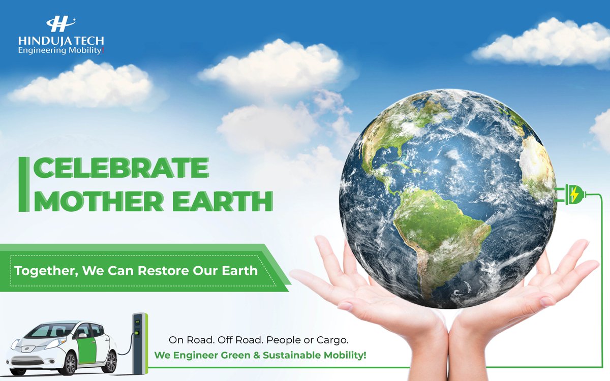 hindujatech's tweet photo. 51st Anniversary of #EarthDay 🌎🌳
Remember the importance of taking care of our planet. It's the only home we have!
Together, We Can Restore Our Earth. Happy #EarthDay2021!
#HappyEarthDay #WorldEarthDay #EarthWeek #ElectricVehicles #EngineeringMobility #HindujaTech https://t.co/udyseKs8eJ