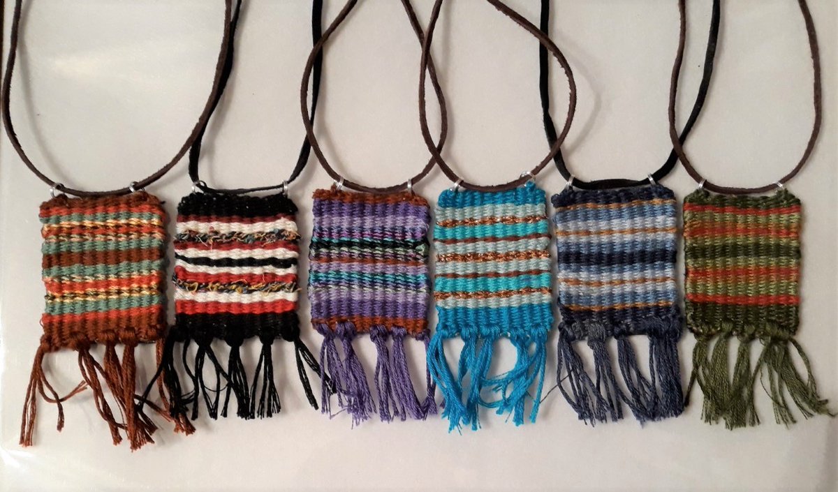 Weaving is an excellent medium to learn this spring!! 
Learn to weave on a miniature wooden loom, then use your weaving for a pendant necklace and keep your loom to make more projects later. 
We will see you in Weaving: Tiny Tapestry Necklace. nce.asapconnected.com/#CourseID=1755…