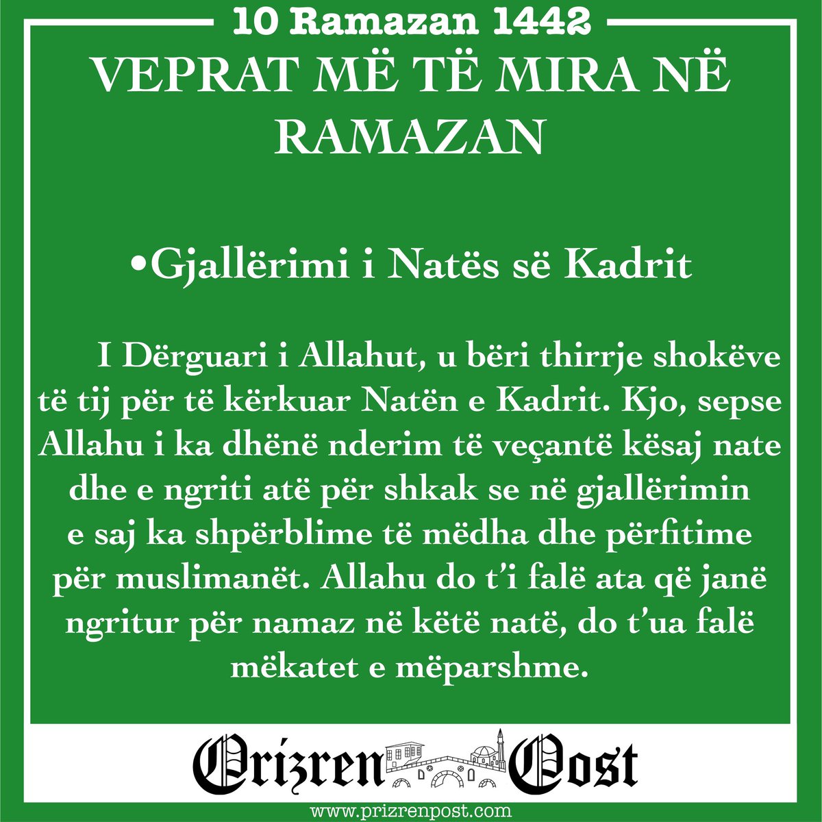 PrizrenPost's tweet photo. #ramazan #ramadan #ramazan1442 #ramadan1442 #ramazan2021 #ramadan2021 #prizren #kosove #prizrenpost #agjerimi #agjero https://t.co/ROzx43ZHem