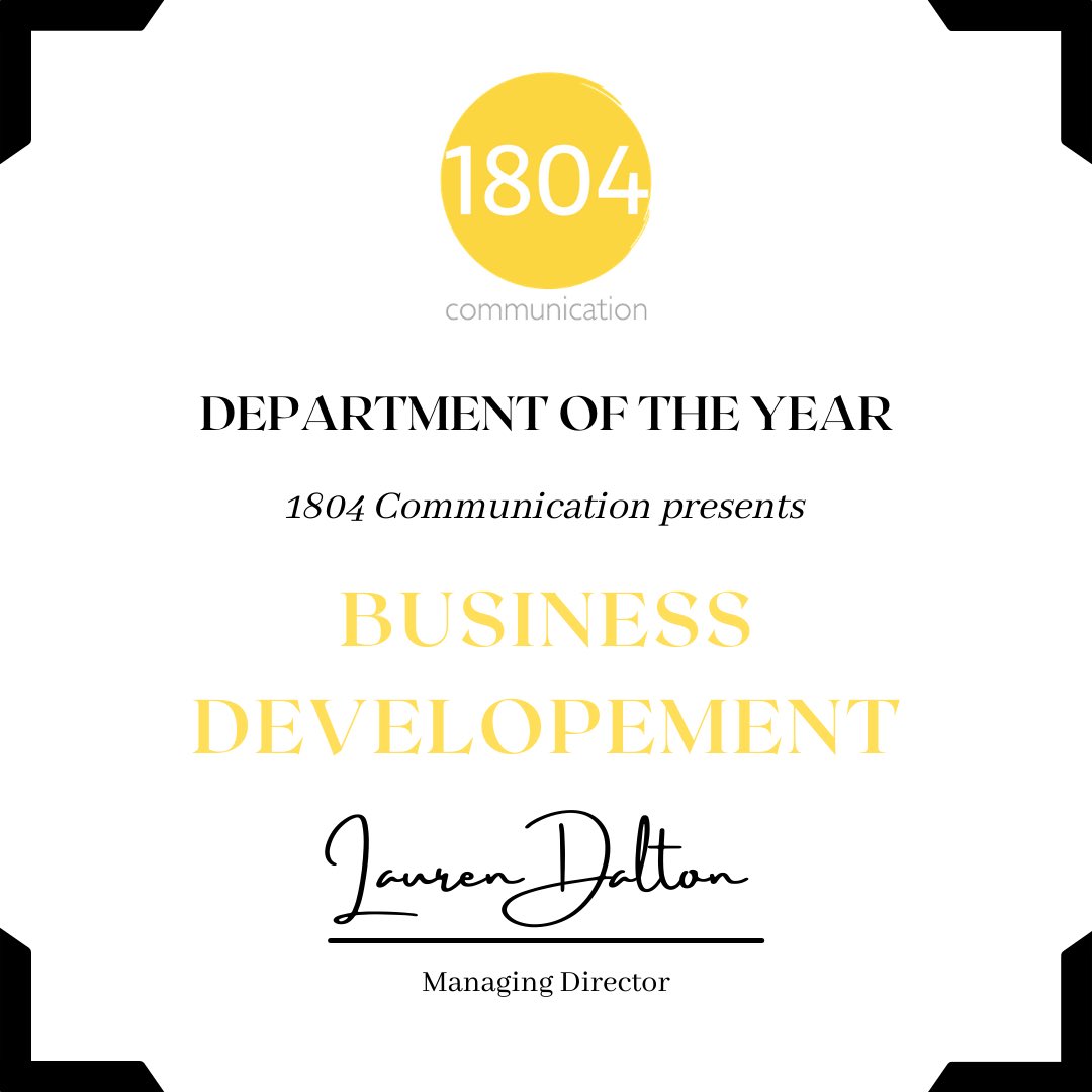 1804OU's tweet image. Our last award goes to our Business Development team for Department of the Year! 🖤