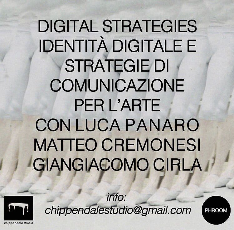 Un nuovo workshop nato dalla collaborazione tra PHROOM e CHIPPENDALE

DIGITAL STRATEGIES
Identità digitale e strategie di comunicazione per l’arte 

Corso bimestrale per artisti.

Link in bio!
chippendalestudio.art/digitalstrateg…