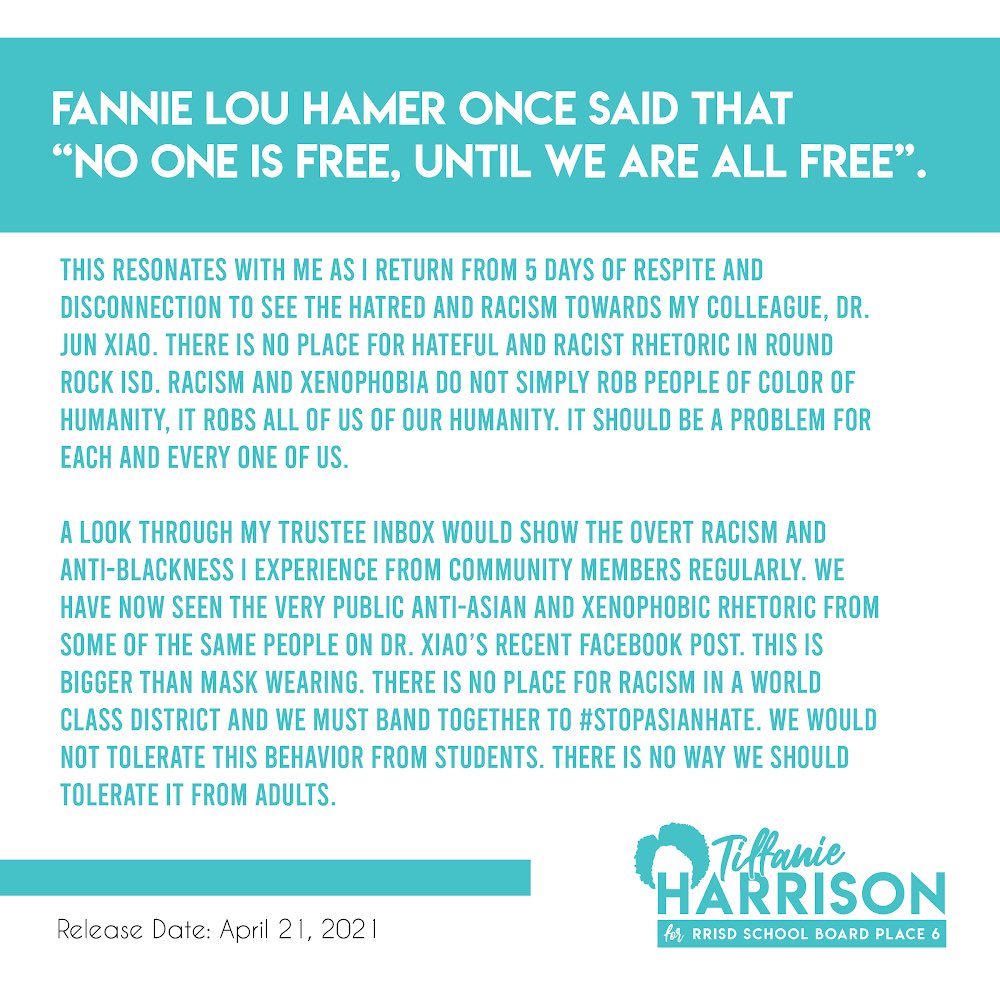 Tiffanie Harrison for RRISD School Board Place 6 tweet media