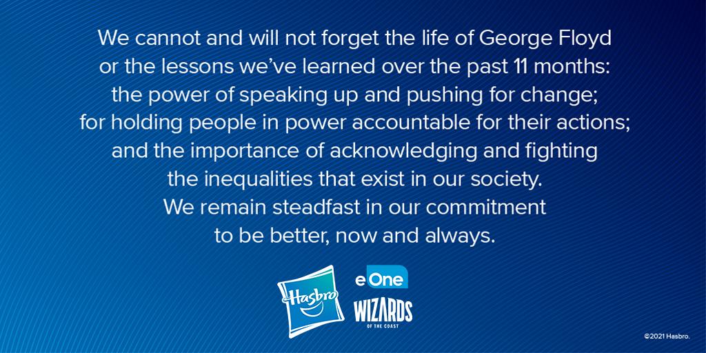 We are more committed than ever to driving meaningful change toward a more fair and just society for all. Read the full internal statement our CEO and Chief Purpose Officer shared with employees earlier today: go.hasb.ro/2QmsHLN