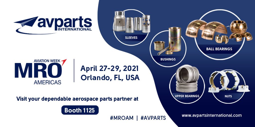 avpartsint's tweet photo. Will you be joining us at the MRO Americas 2021 in Orlando next week? #mroam #avparts #AvWeekEvents #AviationWeek #MROAmericas #MROParts https://t.co/bWNCgliuJ8