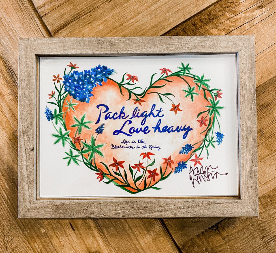 My sweet mama painted these Bluebonnets prints and we have them available in the store in a few different sizes! Head over to the link in the bio to purchase! (Frame not included) #watsonwednesday