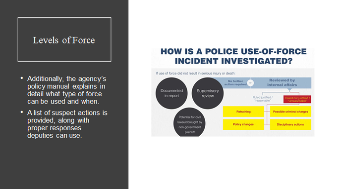 In a study reported in 2001, Alpert & Dunham found that the force factor, the level of force used by the police relative to the suspect’s level of resistance. is a key element to consider in attempting to reduce injuries  #CRJ201  #MoraineValley  #CRJ201UoF