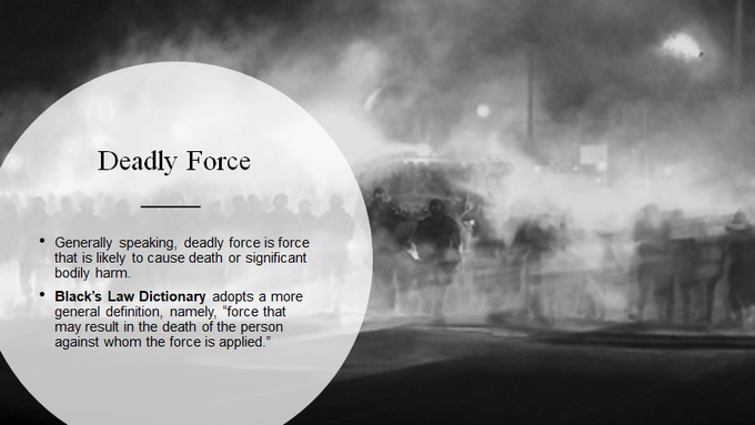 Generally speaking, deadly force is force that is likely to cause death or significant bodily harm.  #CRJ201  #MoraineValley  #CRJ201UoF