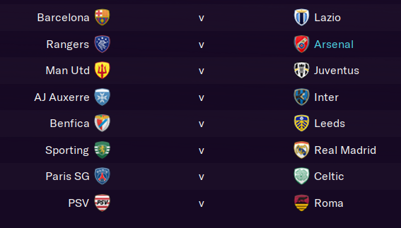 UCL First Knockout Round. 5 of the 6 British teams are still in it.  #FM21