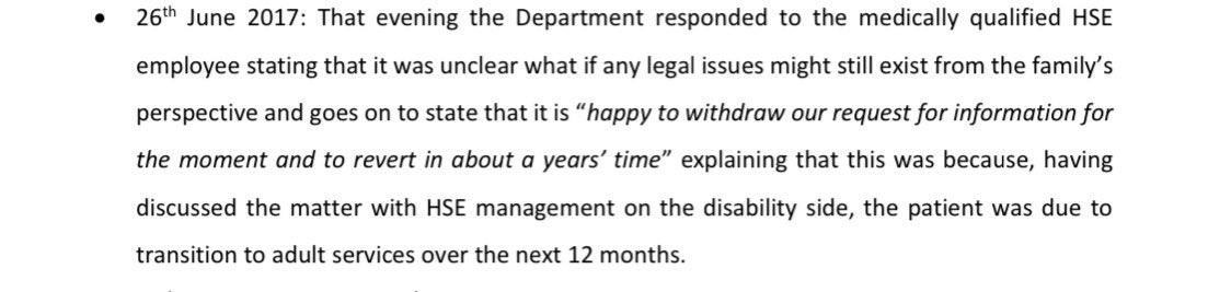 But don’t just take my word for it. Let’s look at how the Department understood its request, as laid out on the very next page, in an account of an exchange with a clinician who asked if the parents had consented to the release of this data.