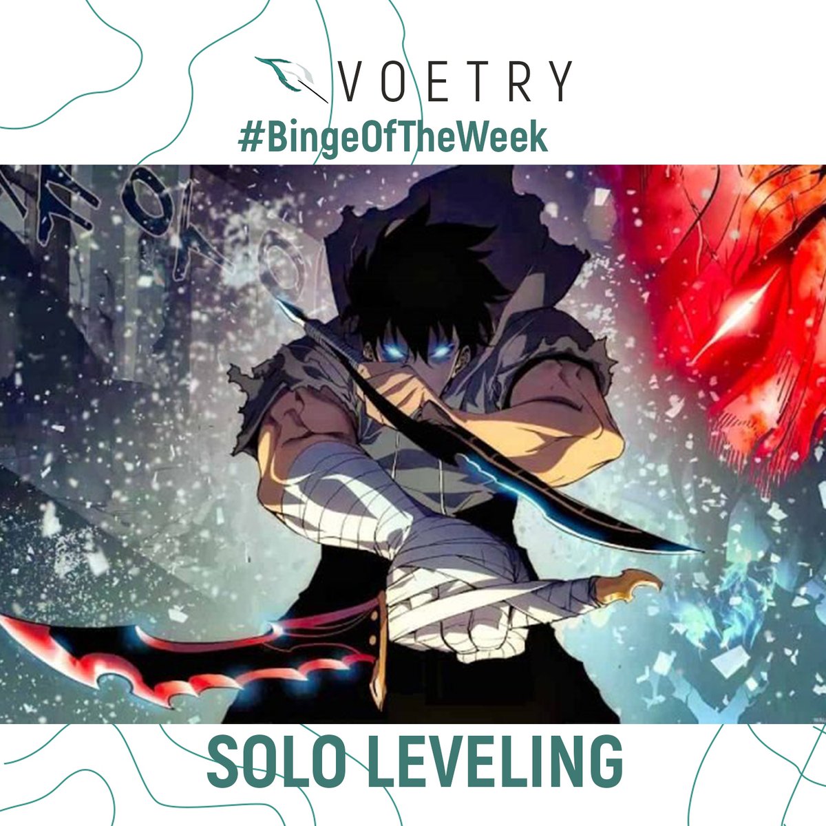 ThisisVoetry's tweet photo. #BingeOfTheWeek: Solo Leveling
Something about this manga is addictive and my biggest hope is to see it as an anime hehehe
#voetry
#bingeoftheweek
#sololeveling
#manwah
#webtooons
#sunjinwoo
#igris
#iron
#tank
#greed
#kaisel
#actionfiction
#darkfantasy https://t.co/BPA3TjuDdu