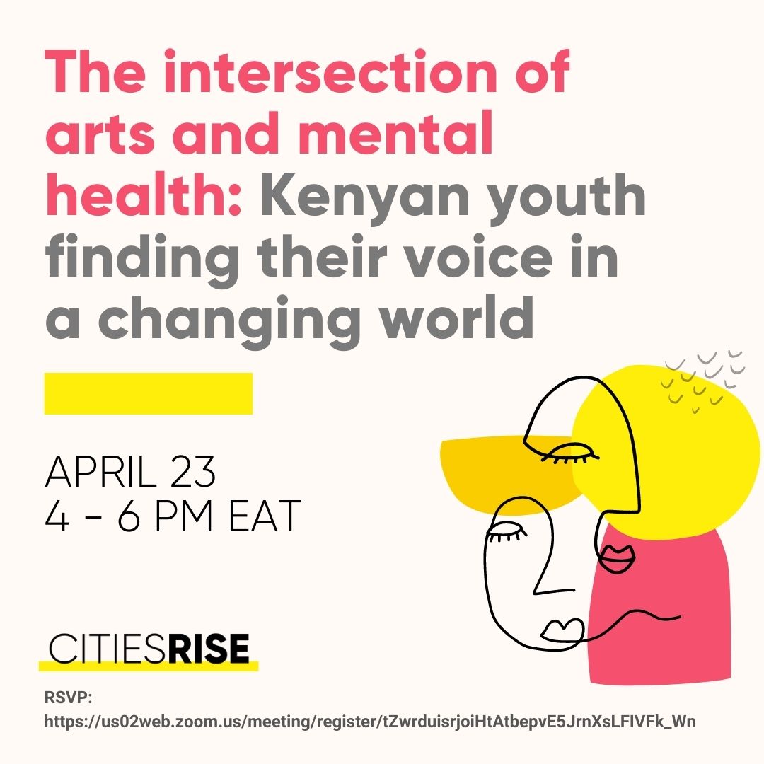 Tubonge Kenya (@2bonge) on Twitter photo This Friday join us together with young people across Kenya for a community day interaction on the Intersection of Arts & Mental Health. Register via the link below to be part of this interactive session! See you there
<a href="/citiesRISE/">citiesRISE</a> <a href="/SML_kenya/">Speak Mind Love Foundation.</a> us02web.zoom.us/meeting/regist… This Friday join us together with young people across Kenya for a community day interaction on the Intersection of Arts & Mental Health. Register via the link below to be part of this interactive session! See you there
<a href="/citiesRISE/">citiesRISE</a> <a href="/SML_kenya/">Speak Mind Love Foundation.</a> us02web.zoom.us/meeting/regist…